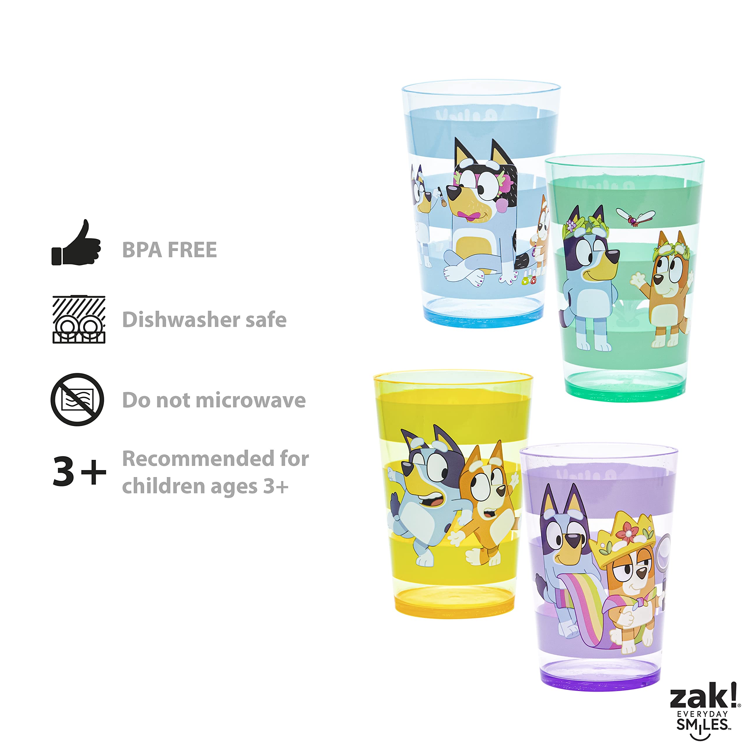 Foto 5 pulgar | Set De Vasos Anidados Zak Designs Bluey Para Niños, 430 Ml, Paquete De 4 - Venta Internacional.