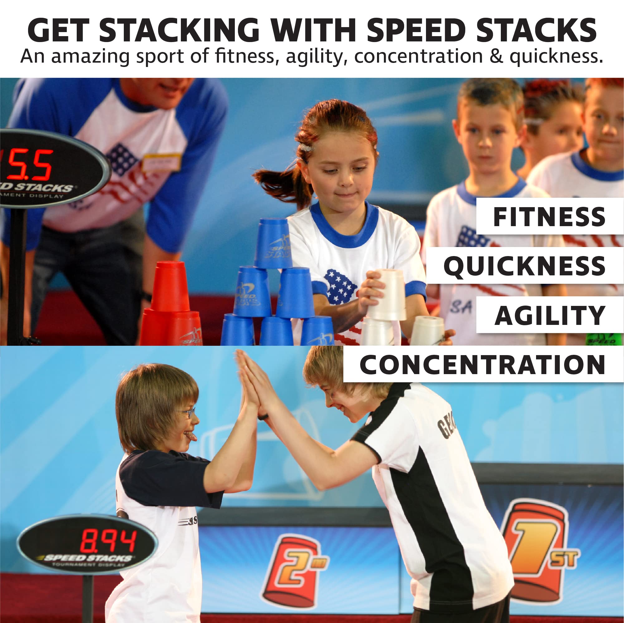 Foto 4 pulgar | Set De Apilamiento Deportivo Speed Stacks Official, Azul, 12 Tazas - Venta Internacional.