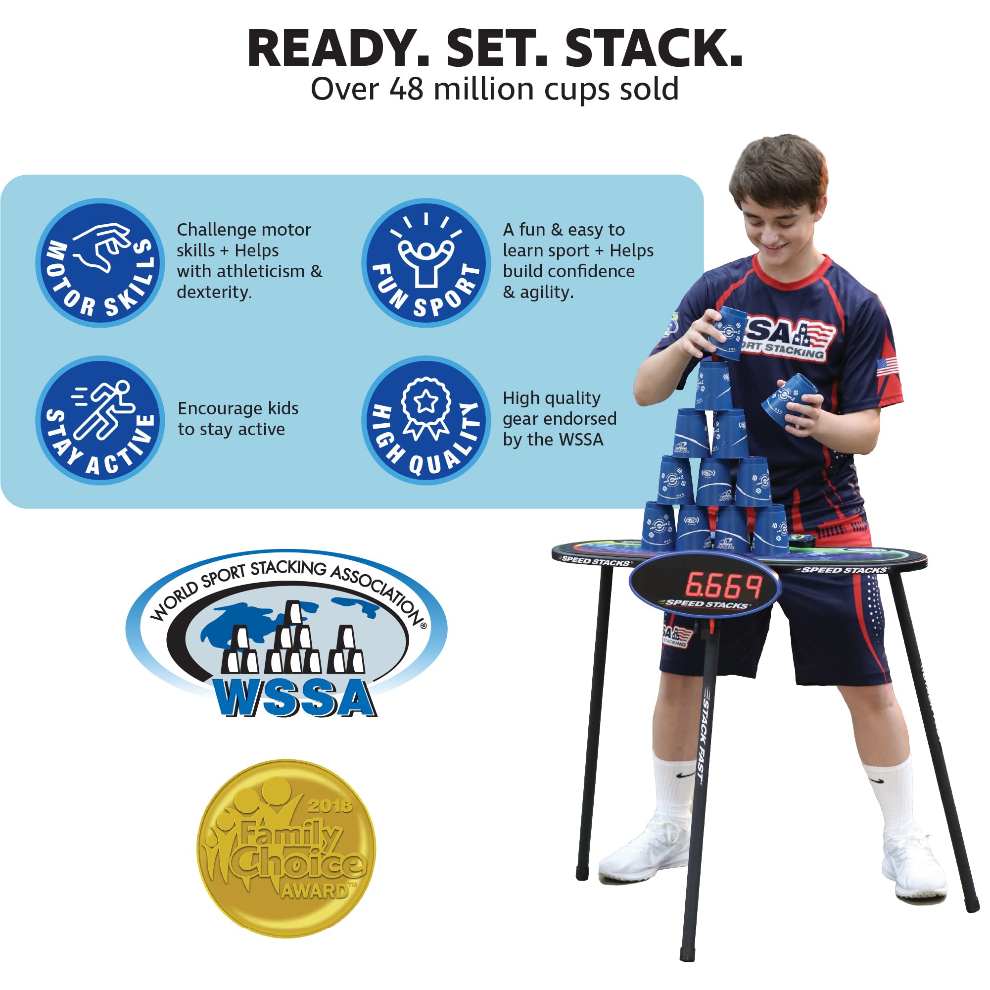 Foto 5 | Set De Apilamiento Deportivo Speed Stacks Official, Azul, 12 Tazas - Venta Internacional.