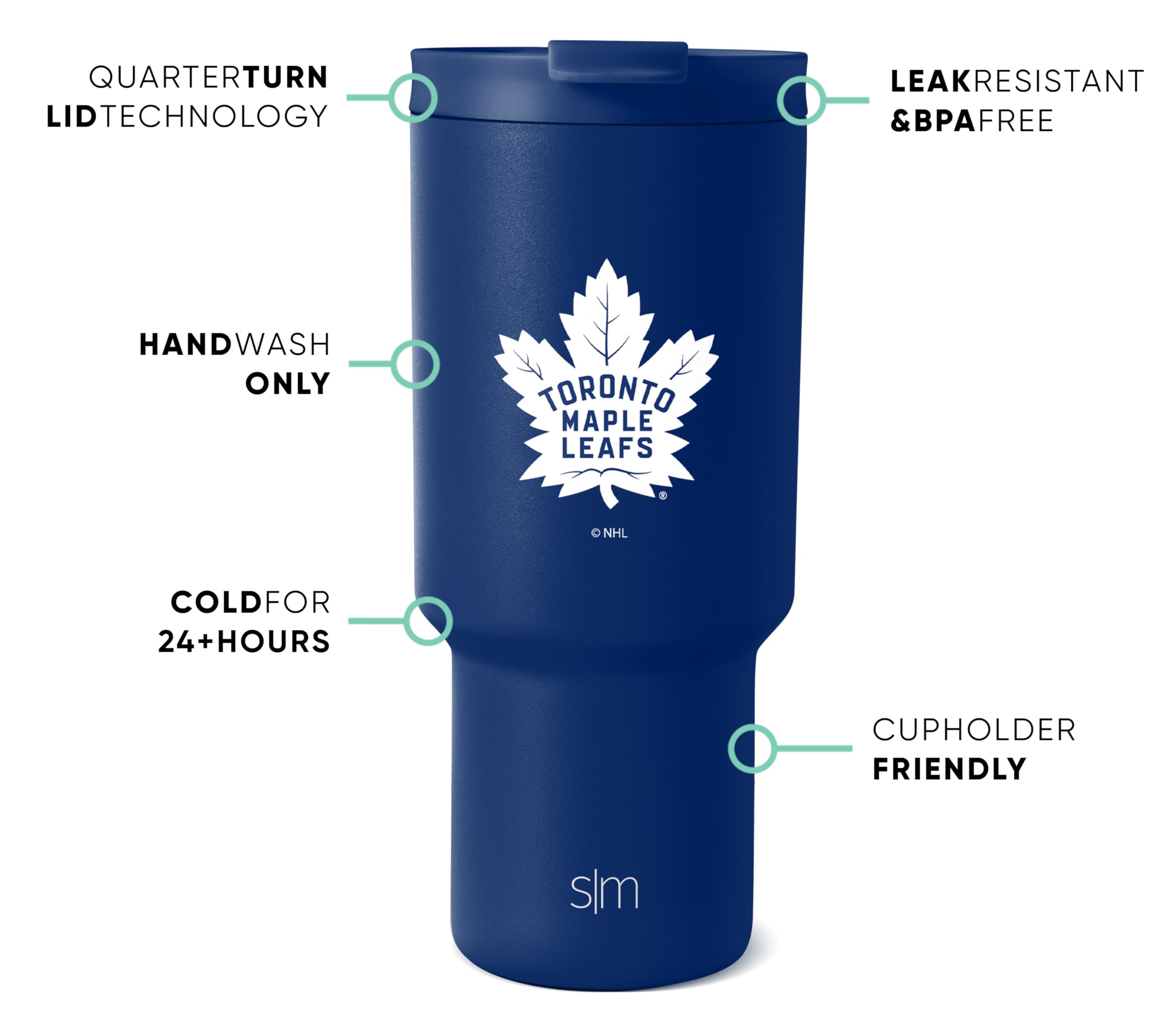 Foto 3 pulgar | Vaso Simple Modern Nhl Toronto Maple Leafs De 900 Ml - Venta Internacional.