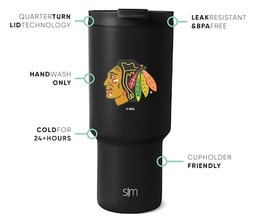 Foto 2 | Vaso Sencillo Y Moderno De La Nhl Chicago Blackhawks, 900 Ml - Venta Internacional.