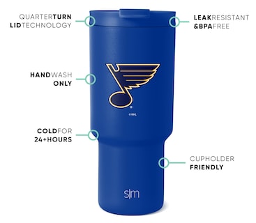Foto 2 | Vaso Simple Modern Nhl St. Louis Blues De 900 Ml Con Tapa Y Pajita - Venta Internacional.