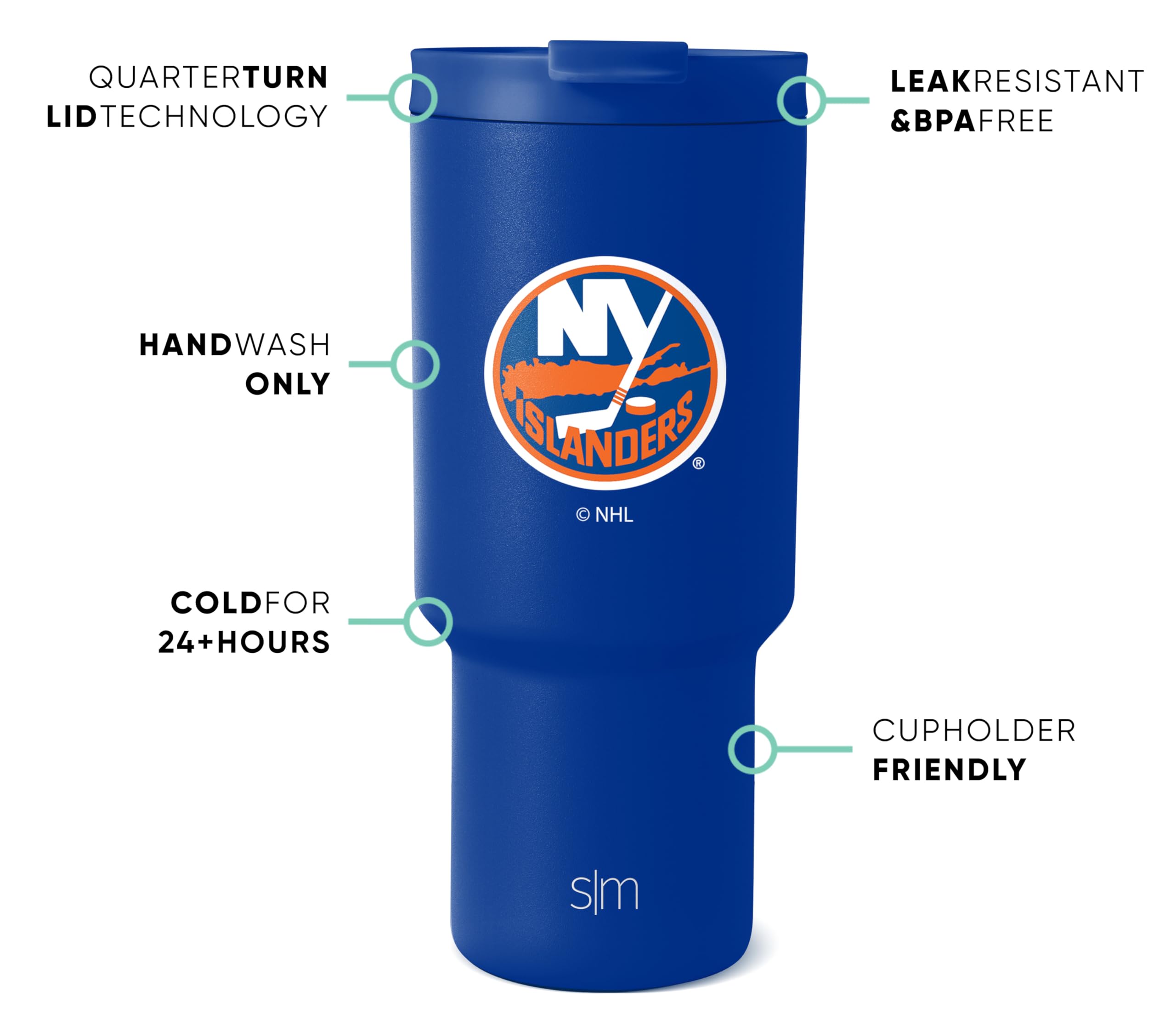 Foto 2 | Vaso Sencillo Y Moderno De La Nhl New York Islanders, 900 Ml - Venta Internacional.