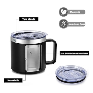 Foto 2 | Taza Térmica 14oz De Acero Inoxidable Eo Safe Imports Esi-19763 Negro