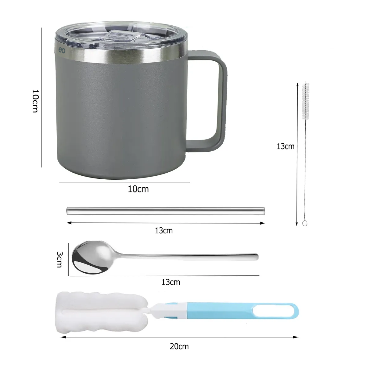 Foto 3 pulgar | Taza Térmica 14oz De Acero Inoxidable Eo Safe Imports Esi-19762 Gris