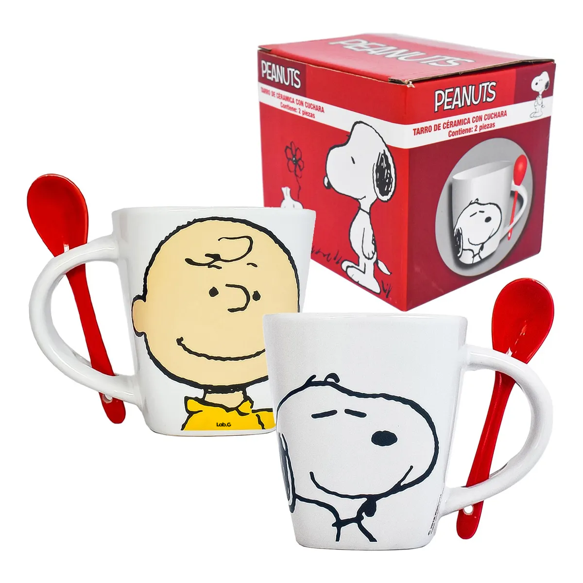 Foto 5 pulgar | Taza Para Cafe C/cuchara Snoopy Peanuts Ceramica 440ml Lab.g Blanco