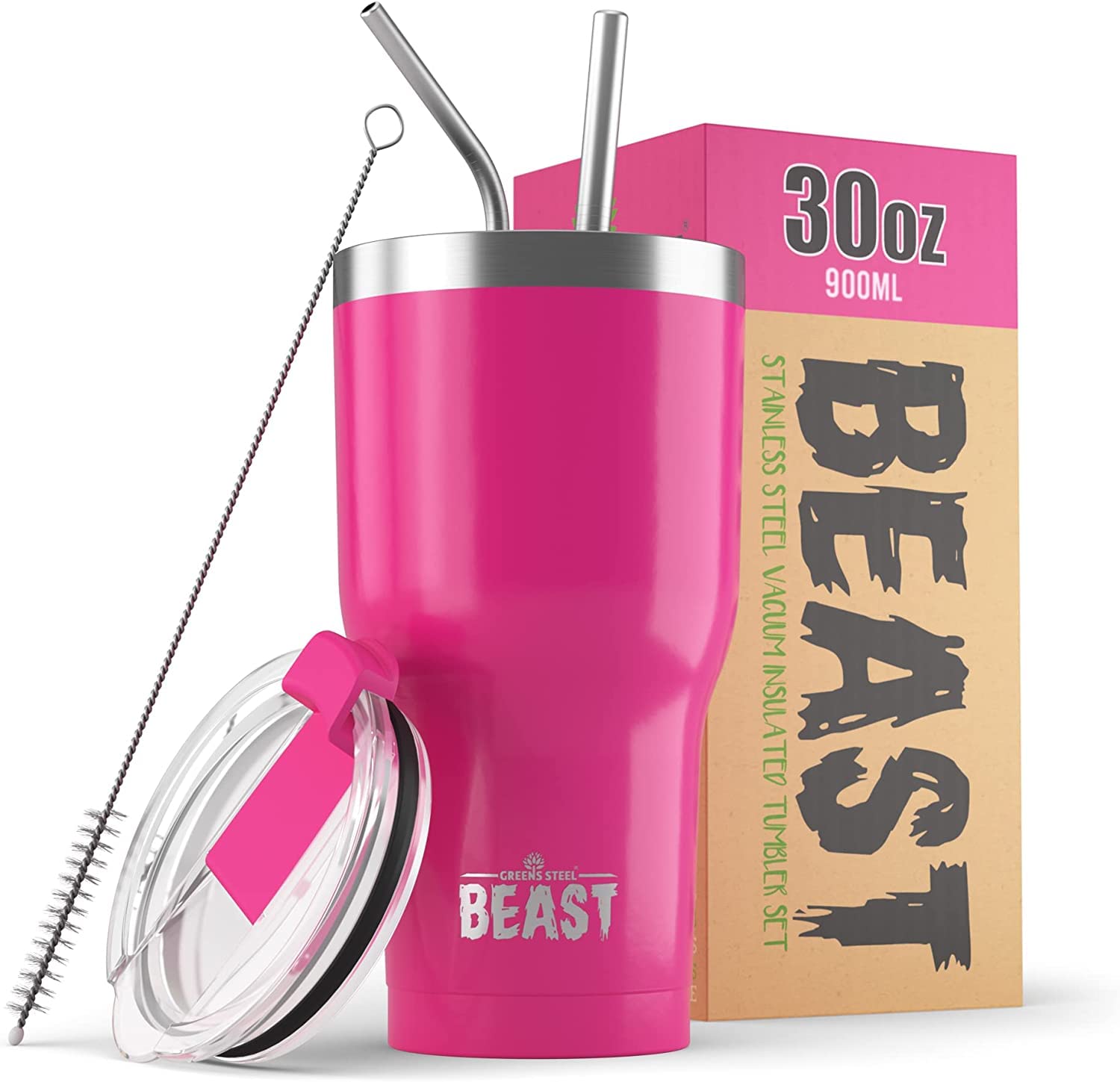 Foto 2 pulgar | Cupcake De Acero Inoxidable Tumbler Greens Steel Beast  900 Ml  Color Rosa - Venta Internacional.