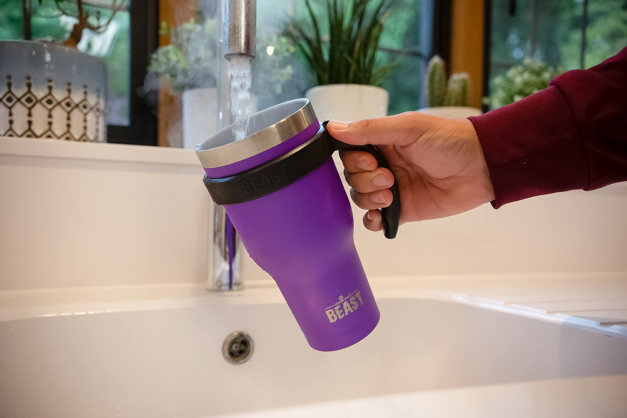 Foto 4 pulgar | Vaso Greens Steel Beast De Acero Inoxidable  900 Ml  Color Morado - Venta Internacional.
