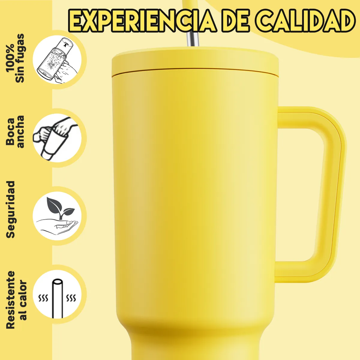 Foto 4 pulgar | Taza Termica De Viaje De Acero Inoxidable Eo Safe Imports Esi-20154 Amarillo