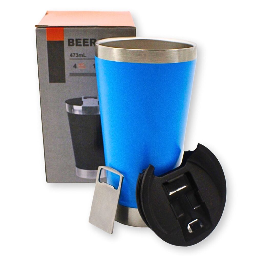 Foto 2 pulgar | Vaso Térmico De Acero Inoxidable De Doble Pared De 500 Ml Con Suave Aislamiento Azul