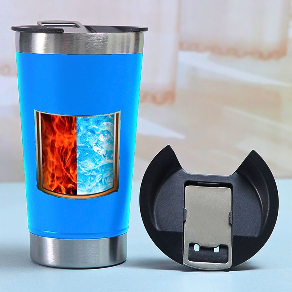 Foto 3 pulgar | Vaso Térmico De Acero Inoxidable De Doble Pared De 500 Ml Con Suave Aislamiento Azul