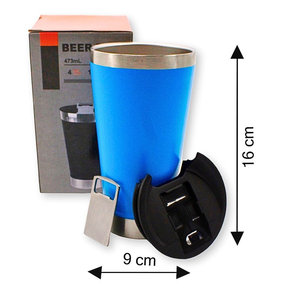 Foto 6 pulgar | Vaso Térmico De Acero Inoxidable De Doble Pared De 500 Ml Con Suave Aislamiento Azul