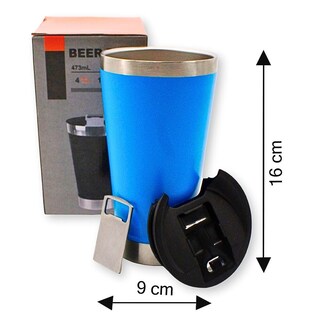 Foto 5 | Vaso Térmico De Acero Inoxidable De Doble Pared De 500 Ml Con Suave Aislamiento Azul