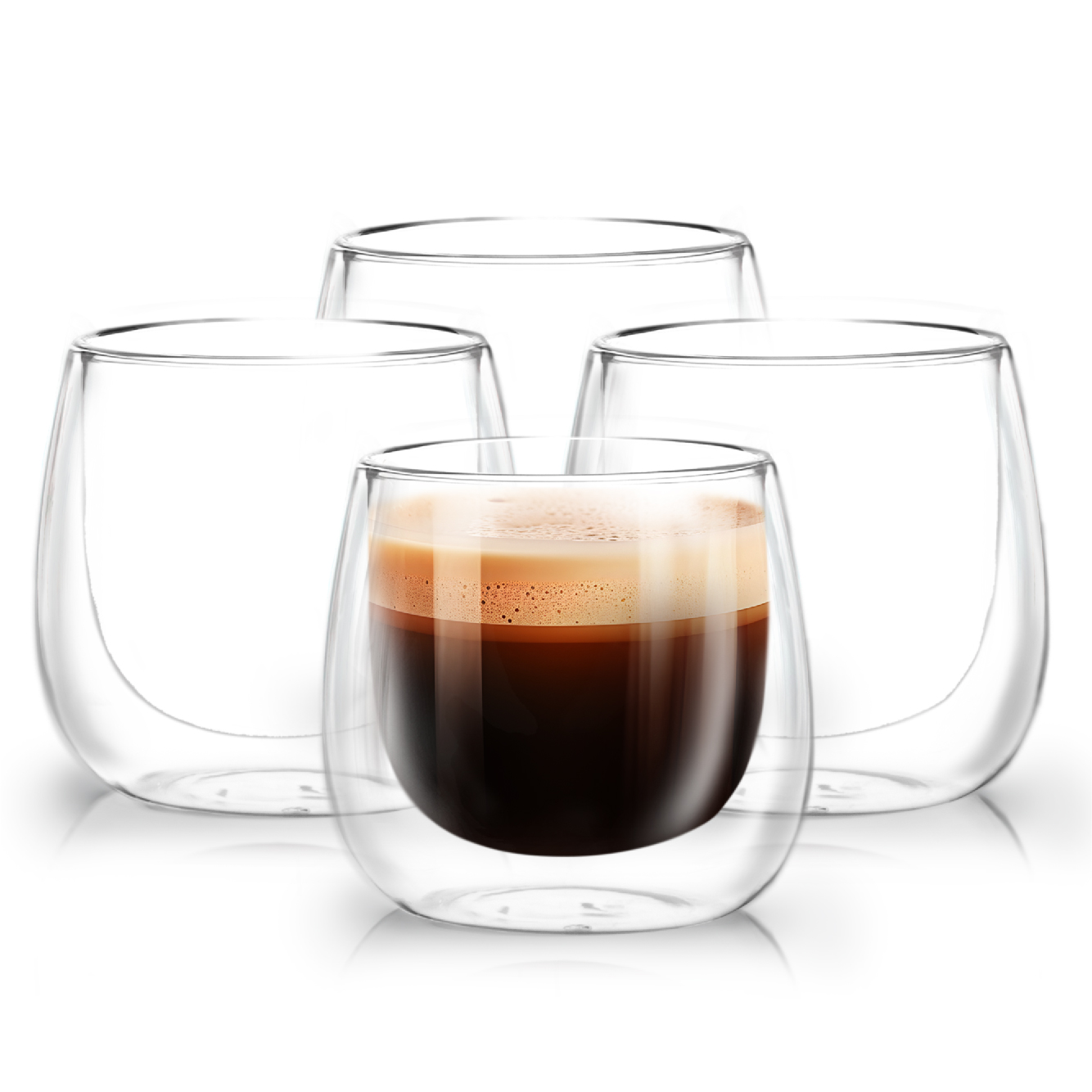 Foto 1 | Magmalife Set De 4 Vasos De Cristal Doble Pared 80 Ml Ideales Para Espresso Térmicos Elegantes Y Versátiles