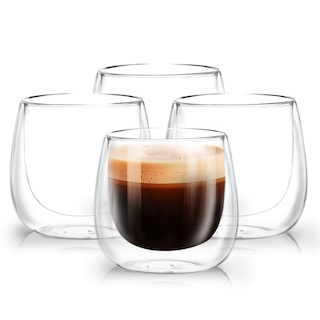 Foto 1 | Magmalife Set De 4 Vasos De Cristal Doble Pared 80 Ml Ideales Para Espresso Térmicos Elegantes Y Versátiles
