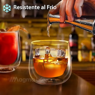 Foto 2 | Magmalife Set De 4 Vasos De Cristal Doble Pared 80 Ml Ideales Para Espresso Térmicos Elegantes Y Versátiles