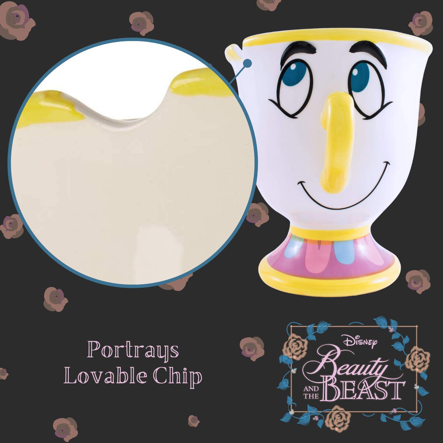Foto 2 | Taza De Café Silver Buffalo Disney's Beauty And The Beast Chip - Venta Internacional.