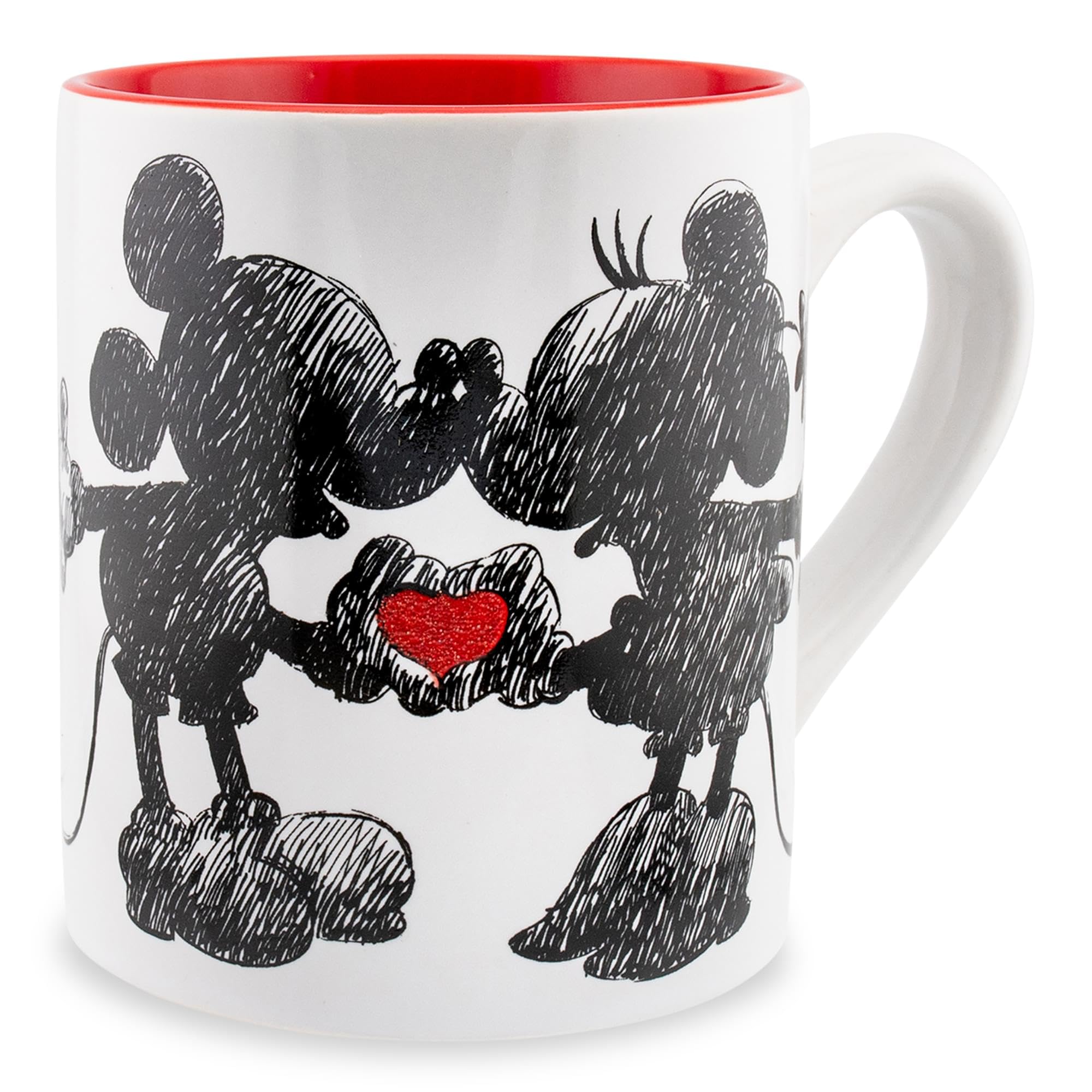 Foto 2 pulgar | Taza De Café Silver Buffalo Disney Micky Minnie Heart 414ml - Venta Internacional.