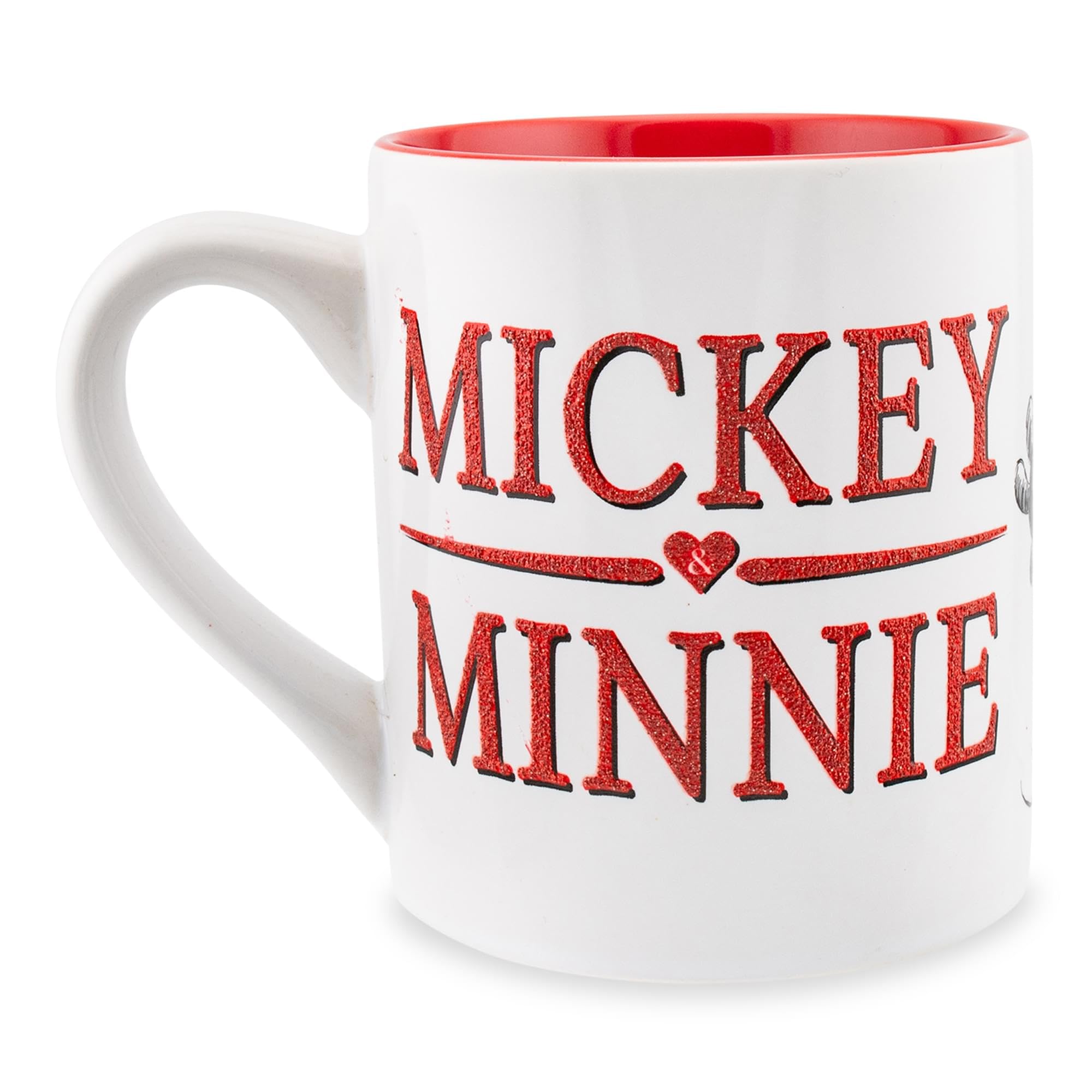 Foto 3 pulgar | Taza De Café Silver Buffalo Disney Micky Minnie Heart 414ml - Venta Internacional.