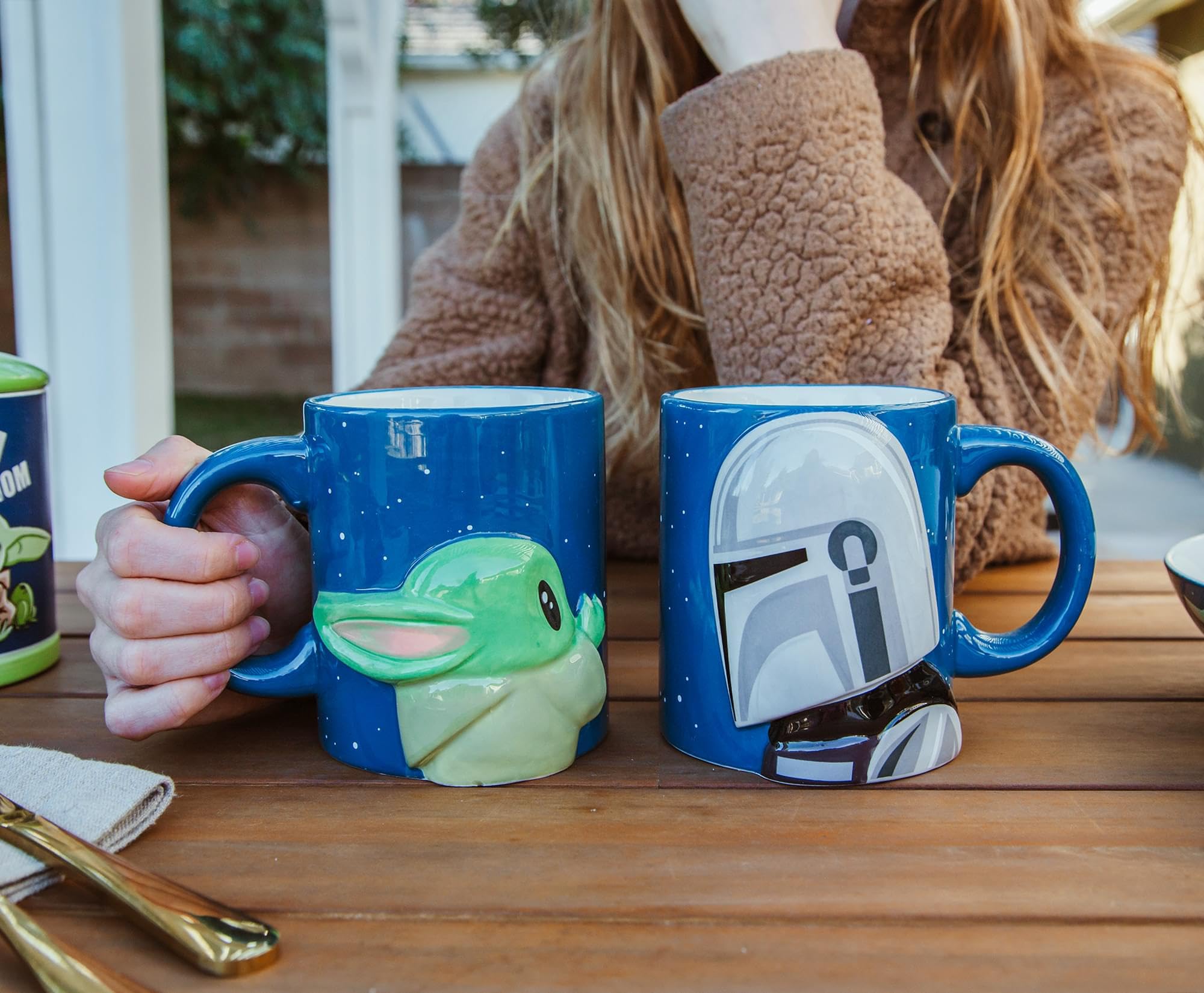 Foto 4 | Juego De Tazas Silver Buffalo Star Wars Mandalorian  20 Onzas  X2 - Venta Internacional.