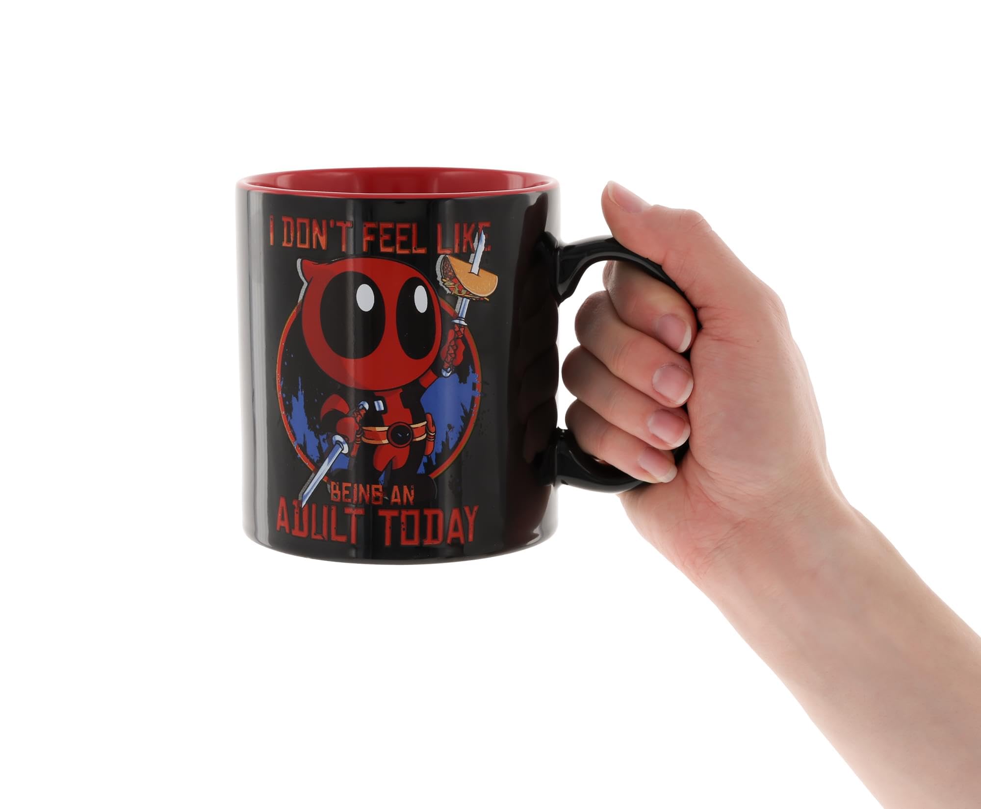 Foto 4 | Taza De Cerámica Plateada Buffalo Marvel Deadpool 600 Ml - Venta Internacional.