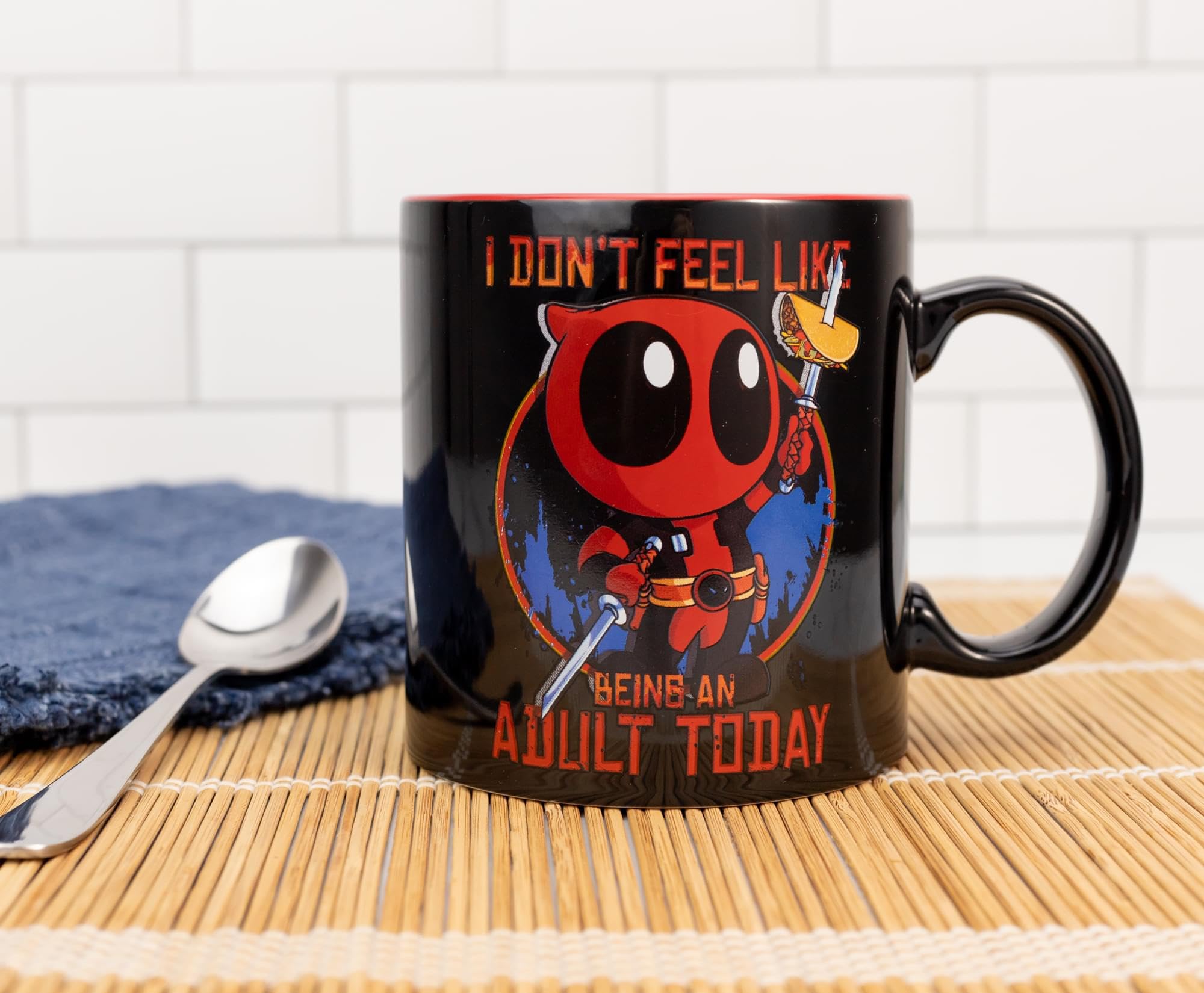 Foto 7 pulgar | Taza De Cerámica Plateada Buffalo Marvel Deadpool 600 Ml - Venta Internacional.