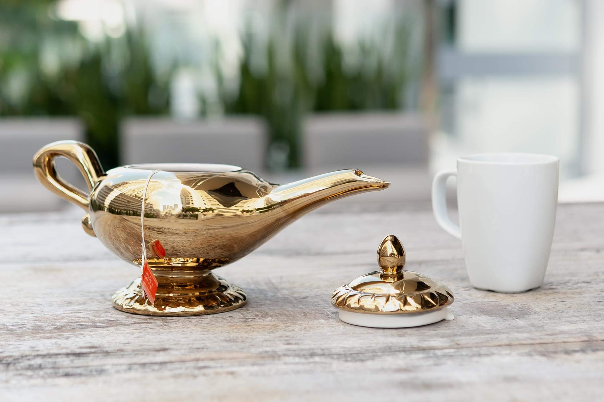 Foto 6 pulgar | Lámpara Teapot Aladdin Golden Genie De Cerámica De 950 Ml Con Tapa - Venta Internacional.
