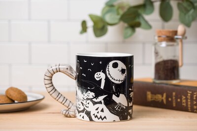 Foto 5 | Taza De Cerámica Plateada Buffalo Disney Nightmare Before Christmas - Venta Internacional.