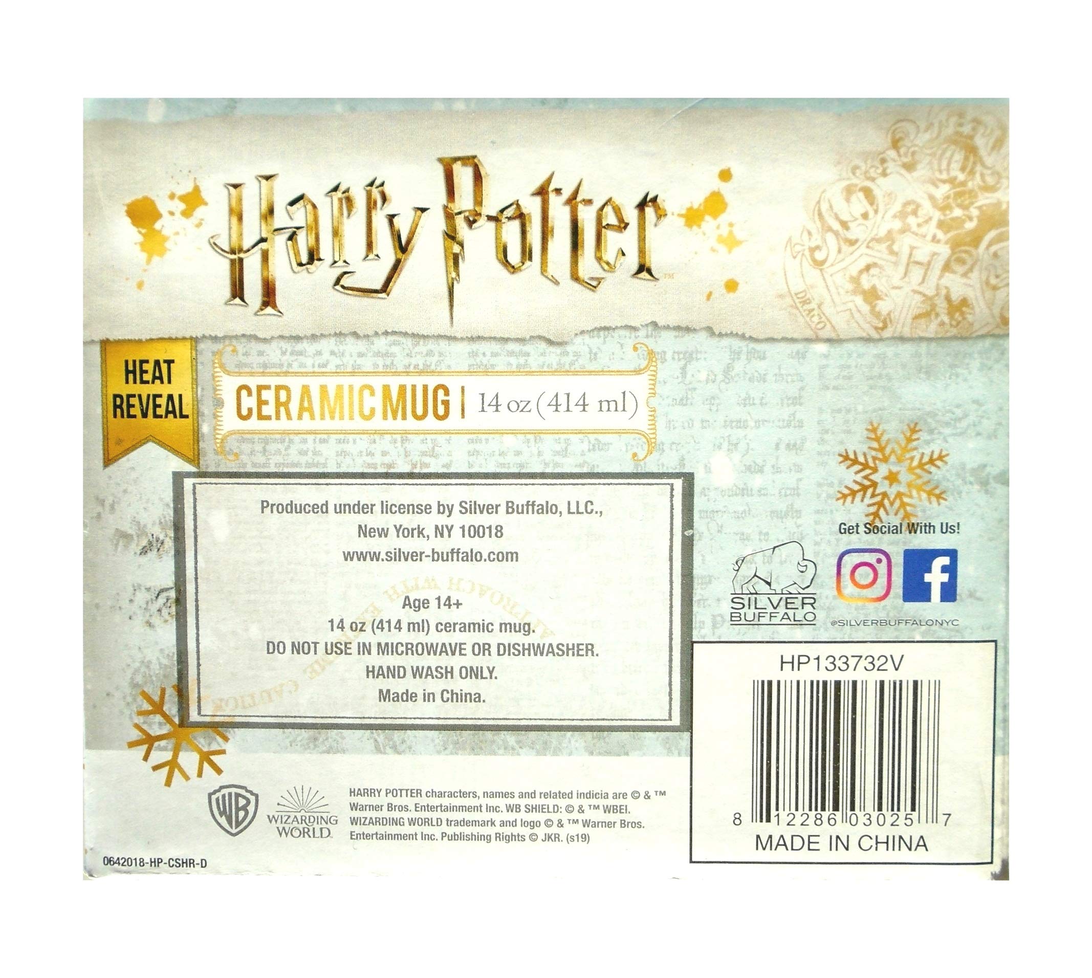 Foto 4 pulgar | Taza Plateada Con El Escudo De Harry Potter De Hogwarts De Buffalo Heat-reveal - Venta Internacional.