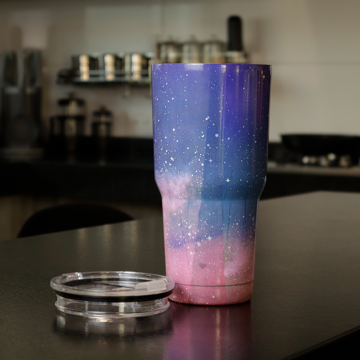 Foto 3 | Set 2 Piezas Termo Vaso para Bebidas De 30oz Galaxia Acero Inoxidable Iliosinnova color Rosa Diseño Cielo