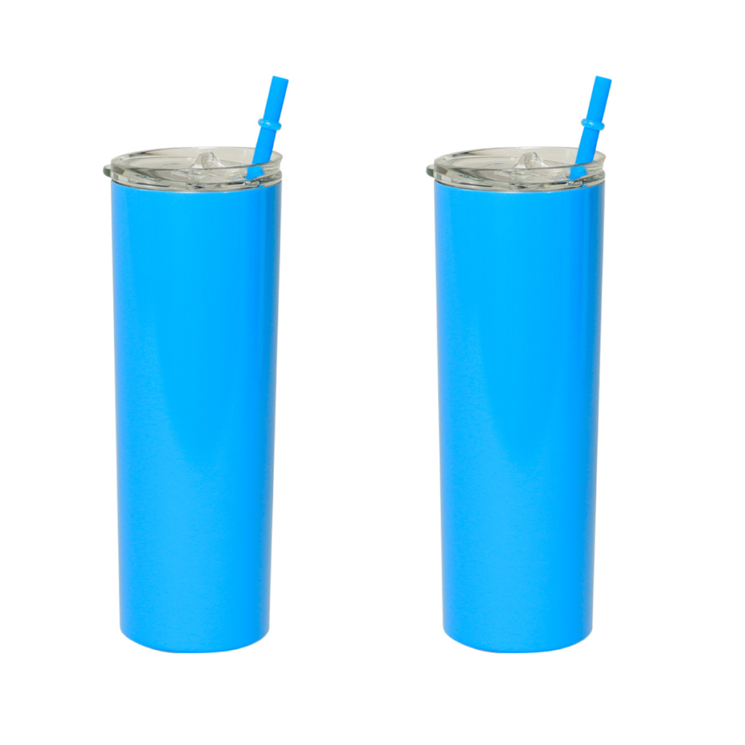 Termo Vaso pra Bebidas de 20oz  Acero Inoxidable de Doble Pared color Azul - 2 Piezas