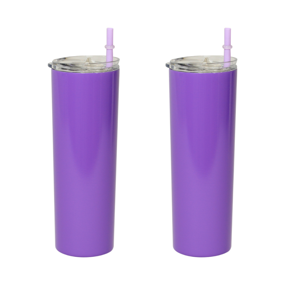 Termo Vaso para Bebidas de 20oz  Acero Inoxidable de Doble Pared color Lila - 2 Piezas