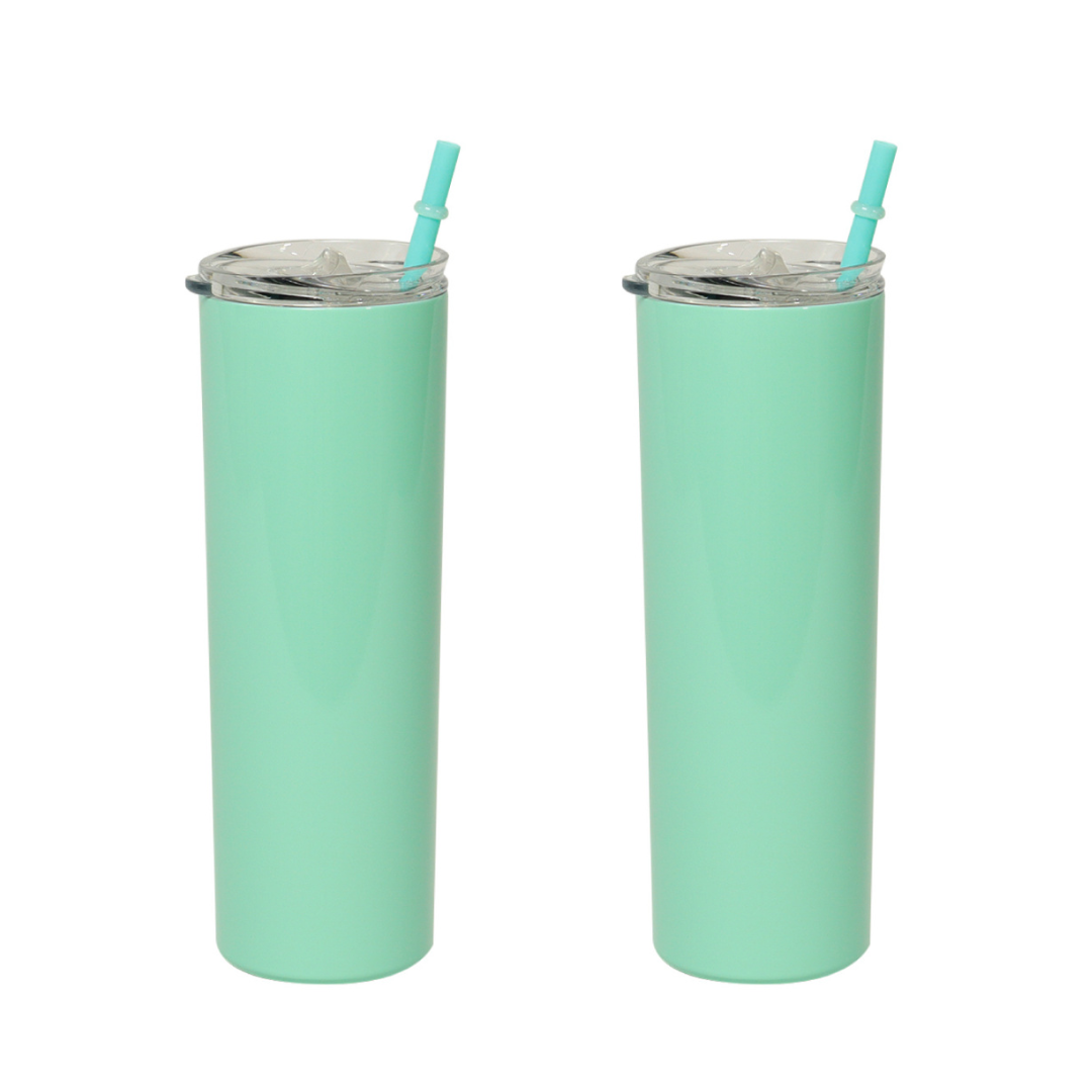 Dos Piezas Termo Vaso para Bebidas de 20oz Acero Inoxidable de Doble Pared Iliosinnova color Verde Menta