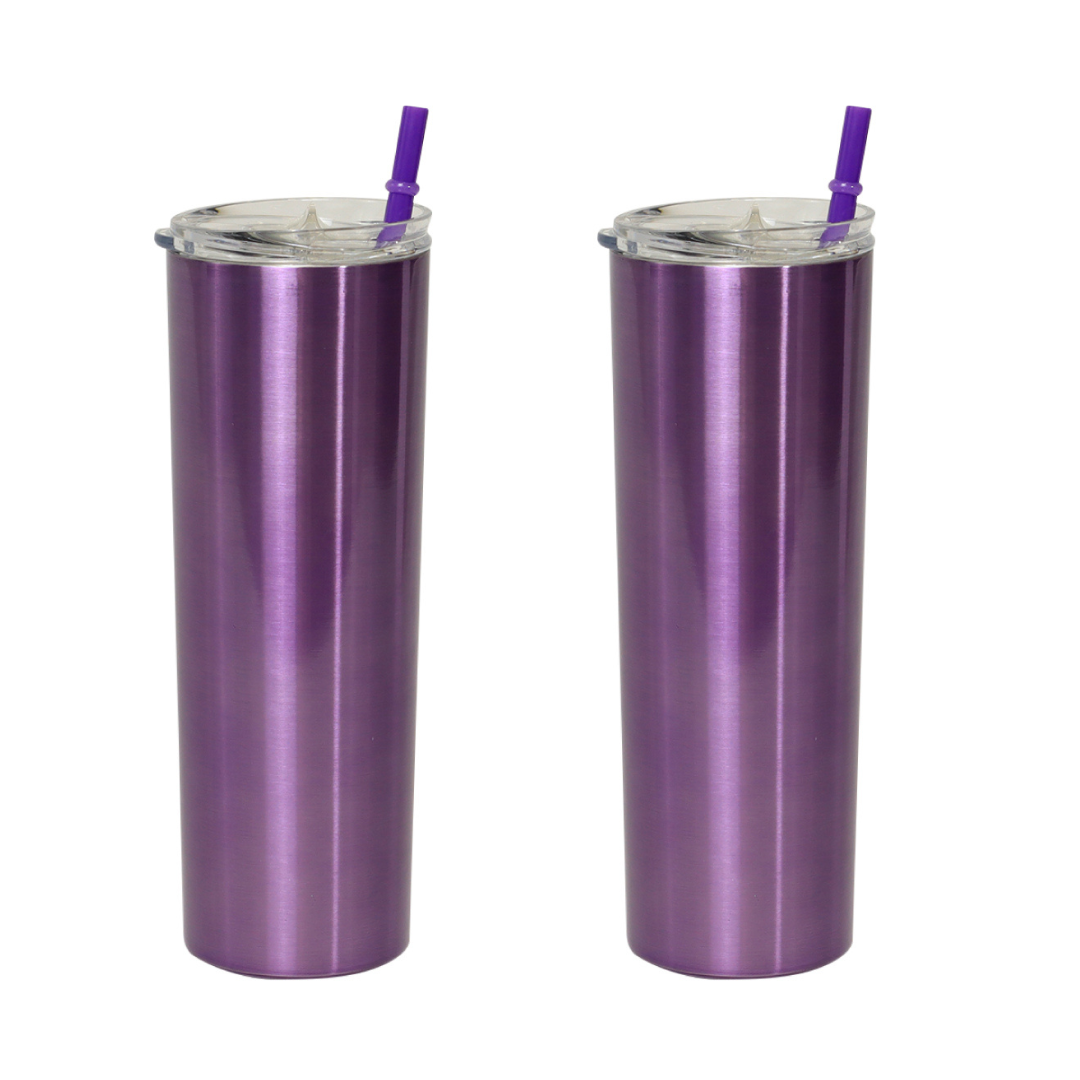 Foto 2 pulgar | Termo Vaso para Bebidas de 20oz Acero Inoxidable de Doble Pared color Morado - 2 Piezas