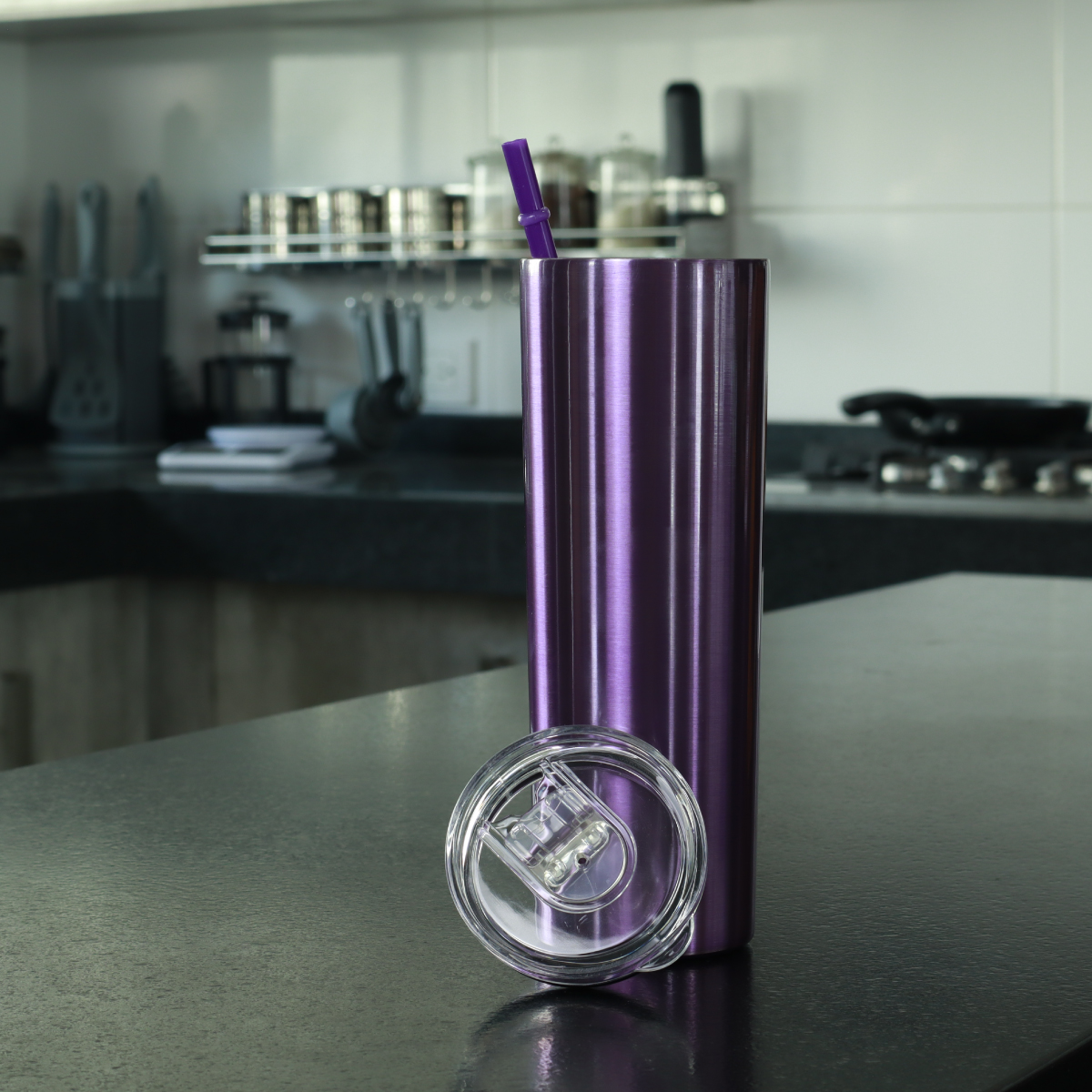 Foto 4 pulgar | Termo Vaso para Bebidas de 20oz Acero Inoxidable de Doble Pared color Morado - 2 Piezas