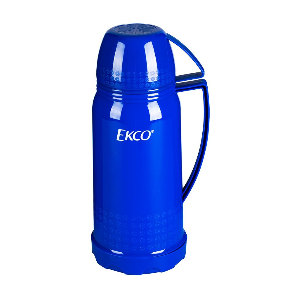 Termo De 1 l Ekco Classic De Ampolla De Vidrio Color Azul Con Tapa-Taza Anti Derrames