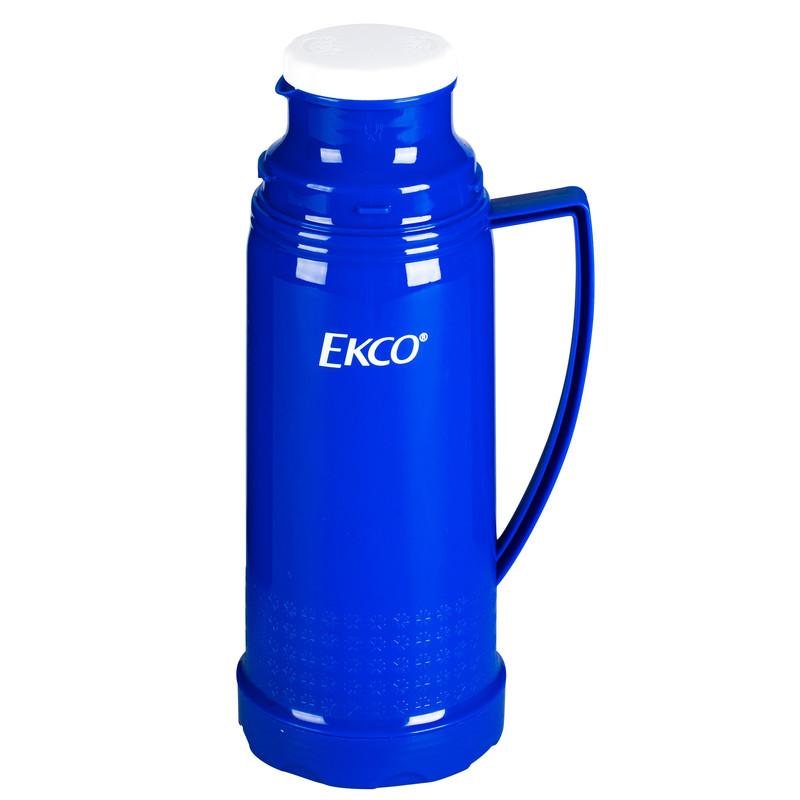 Termo de 450 ml Ekco Classic de Ampolla de Vidrio color Azul con Tapa Tipo Taza y Tapa Anti-Derrames