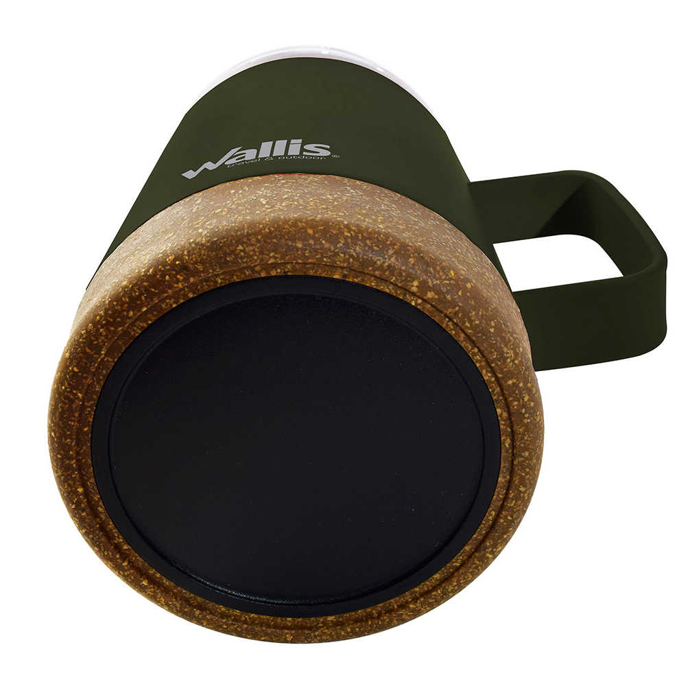 Foto 5 pulgar | Taza Térmica con Goma y Protector Deslizante Antiderrames 350 ml Wallis color Verde Olivo con Base Café