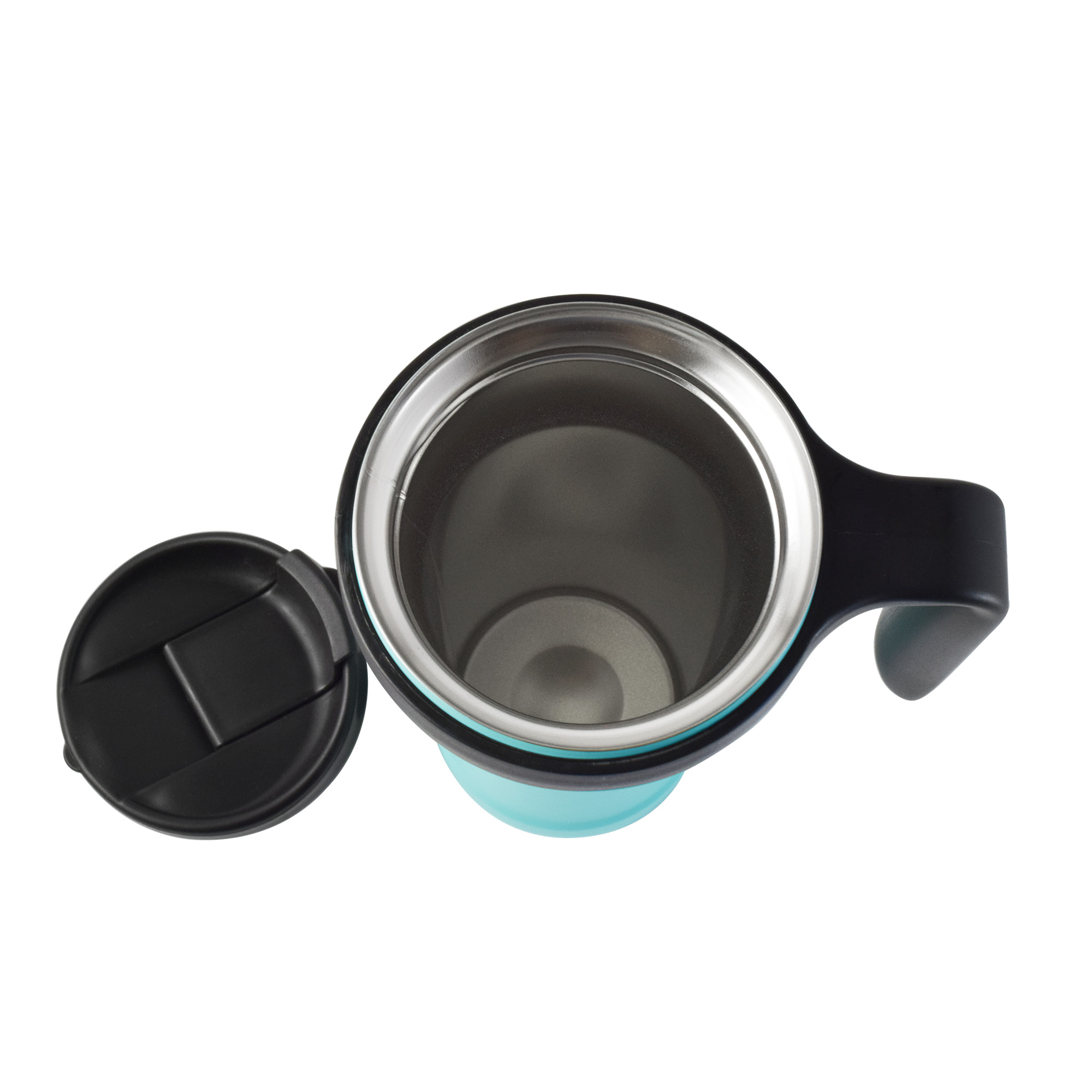 Foto 4 pulgar | Taza Térmica con Protector Antiderrames Tapa Rosca 470 ml color Azul Cielo