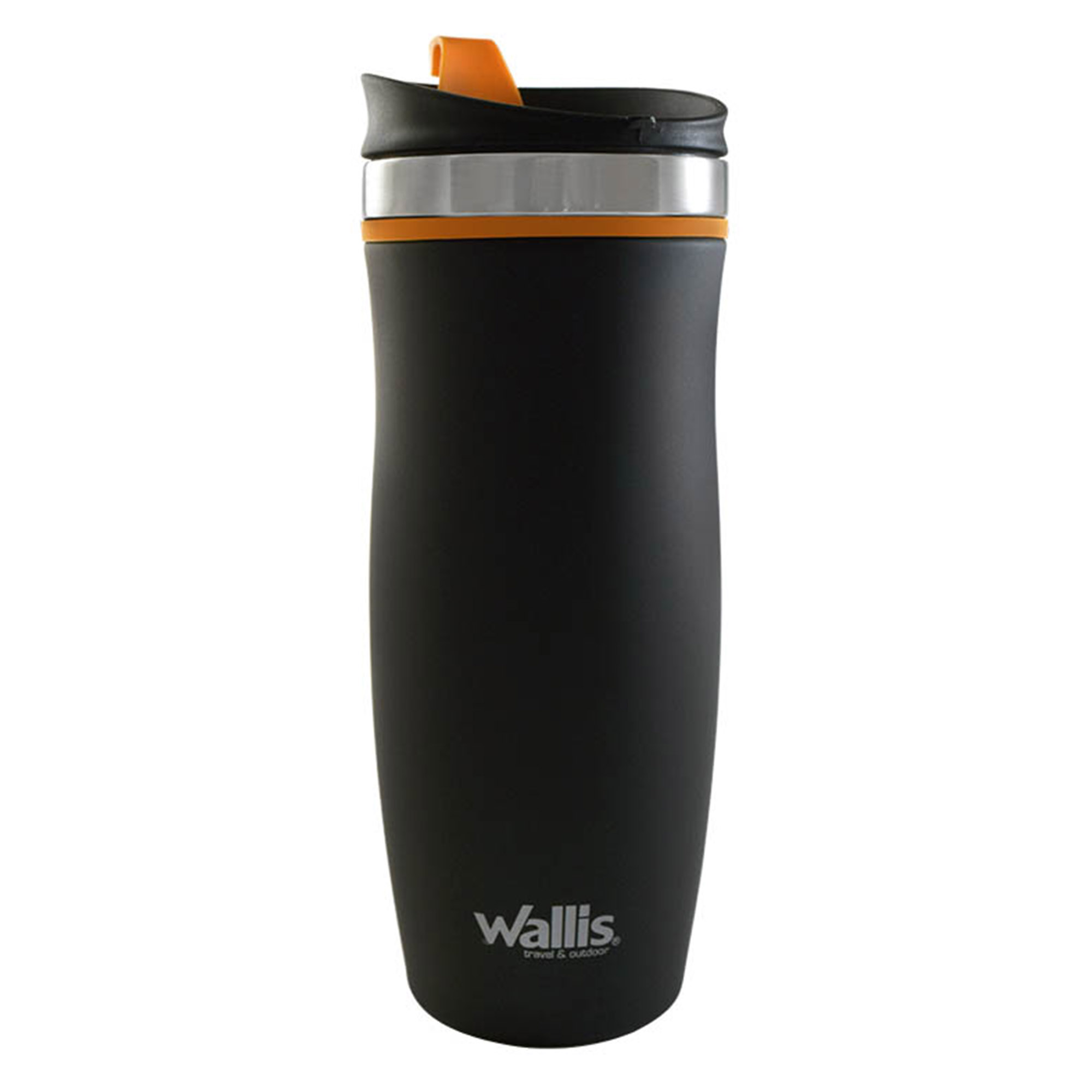 Foto 2 pulgar | Vaso Wallis Térmico con Protector Antiderrames y Tapa Rosca 450 ml color Negro/naranja