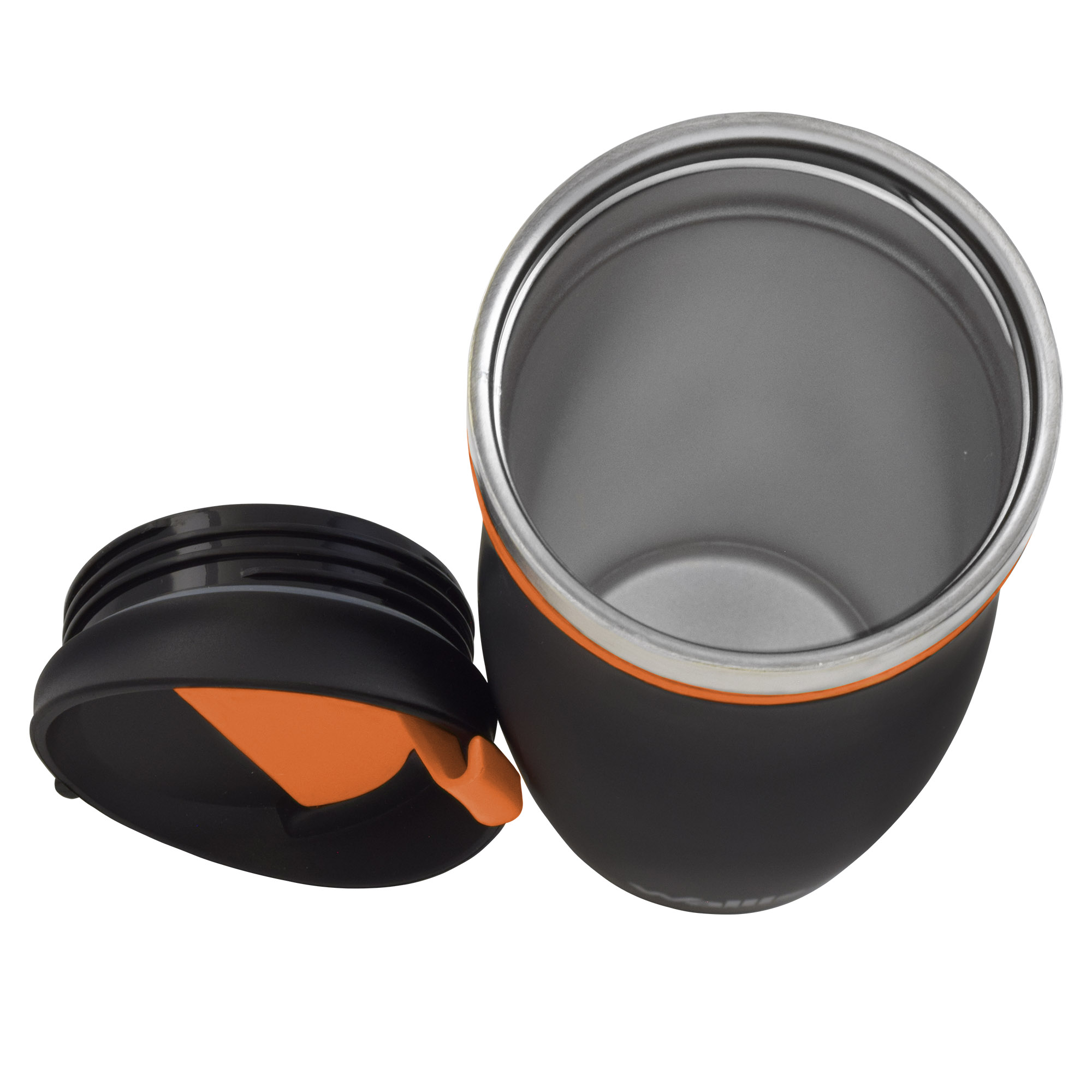 Foto 4 pulgar | Vaso Wallis Térmico con Protector Antiderrames y Tapa Rosca 450 ml color Negro/naranja