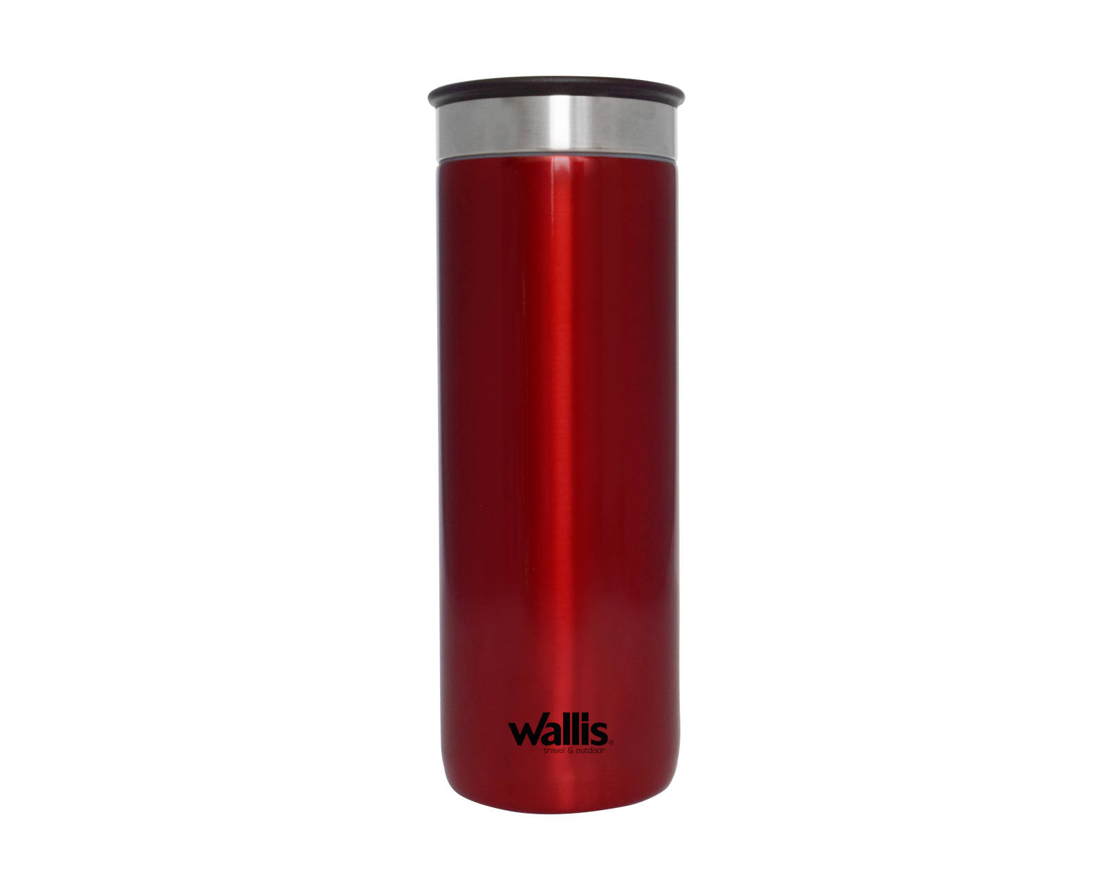 Termo Wallis con Protector Antiderrames Tapa Rosca 500 ml color Rojo Metálico