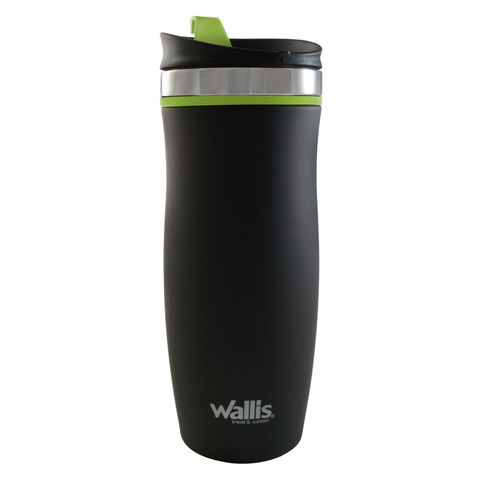 Foto 2 pulgar | Vaso Wallis Térmico con Protector Antiderrames y Tapa Rosca 450 ml color Negro y Verde