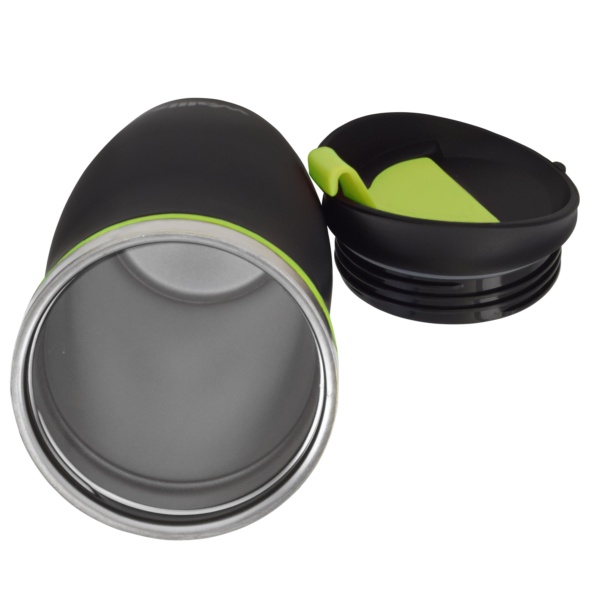 Foto 4 pulgar | Vaso Wallis Térmico con Protector Antiderrames y Tapa Rosca 450 ml color Negro y Verde