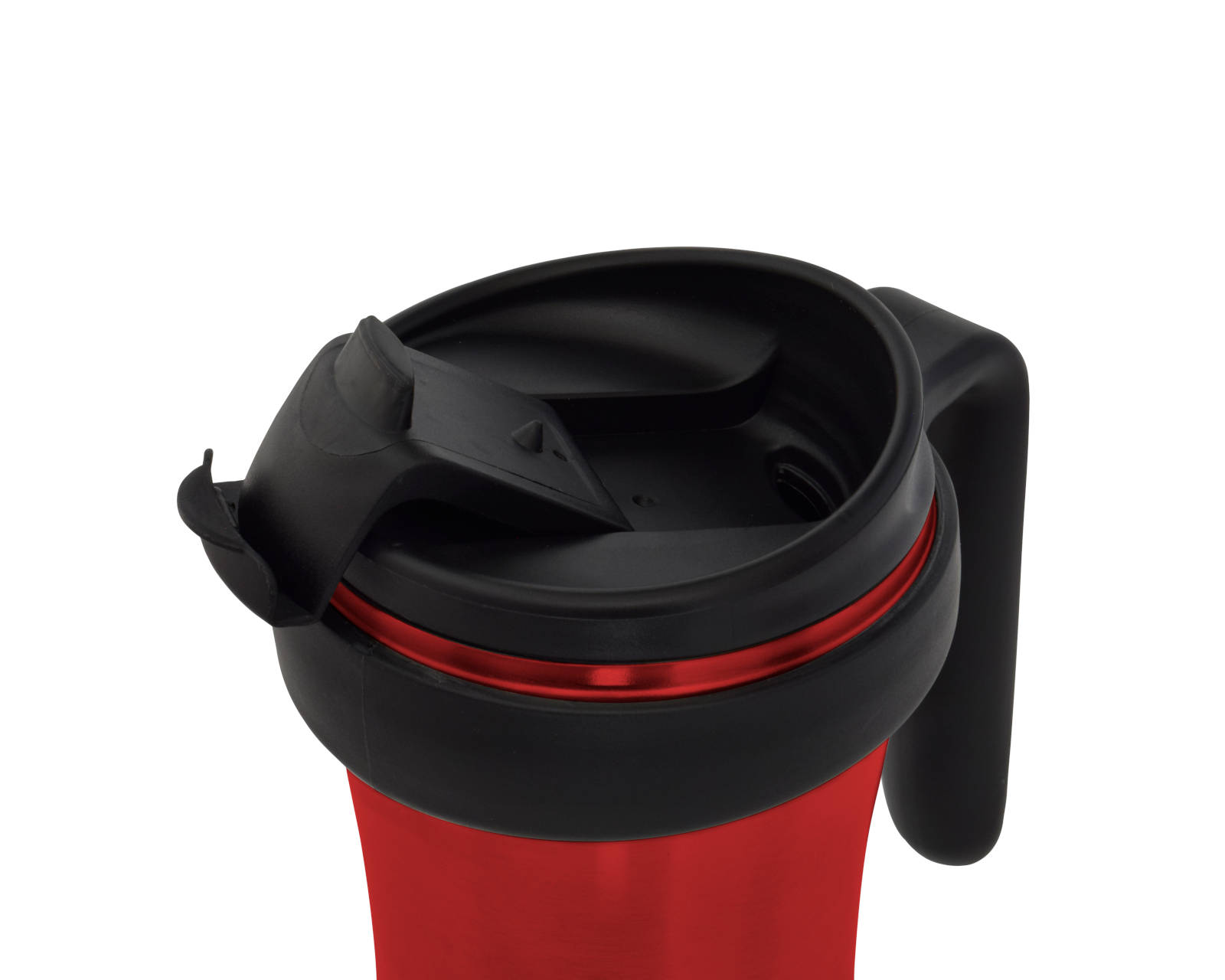 Foto 6 pulgar | Taza Térmica con Protector Antiderrames Tapa Rosca 350 ml color Rojo Metálico