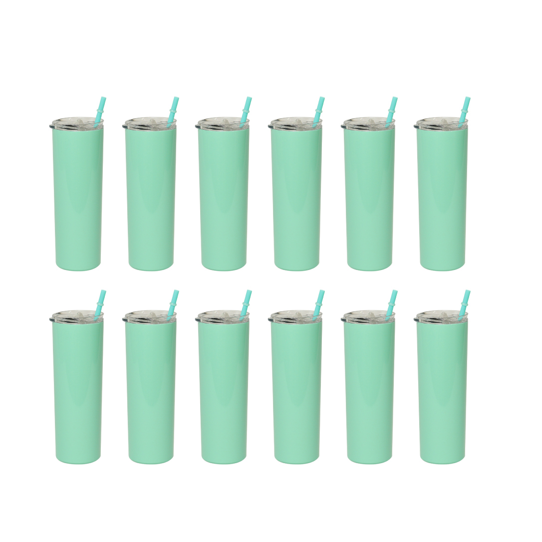 Paquete 12 Termos Vaso para Bebidas Iliosinnova color Verde Menta de Acero Inoxidable Doble Pared