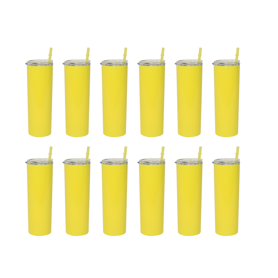 Paquete 12 Termos Vaso para Bebidas Iliosinnova color Amarillo de Acero Inoxidable Doble Pared