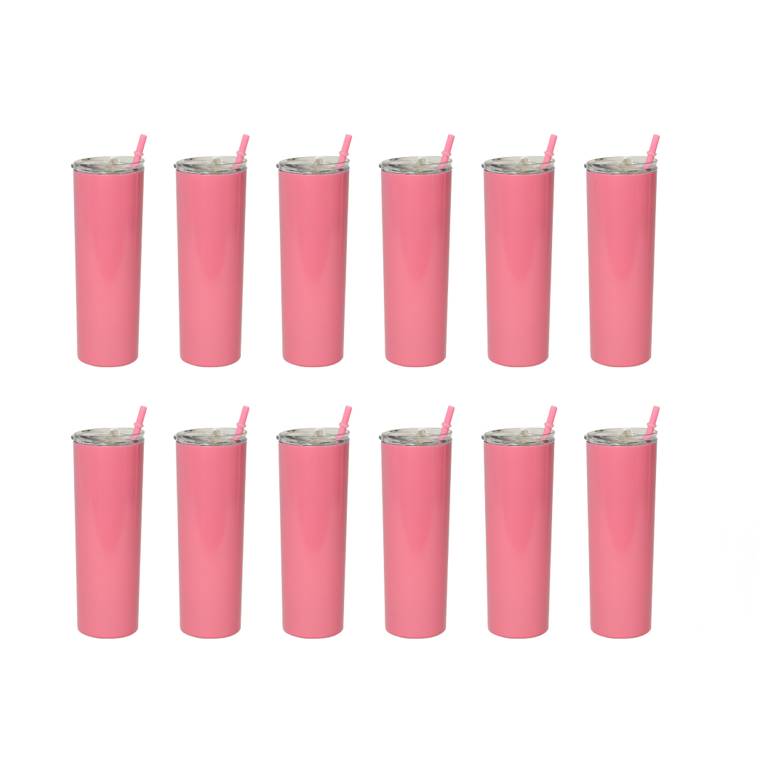 Paquete 12 Termos Vaso para Bebidas Iliosinnova color Rosa de Acero Inoxidable Doble Pared