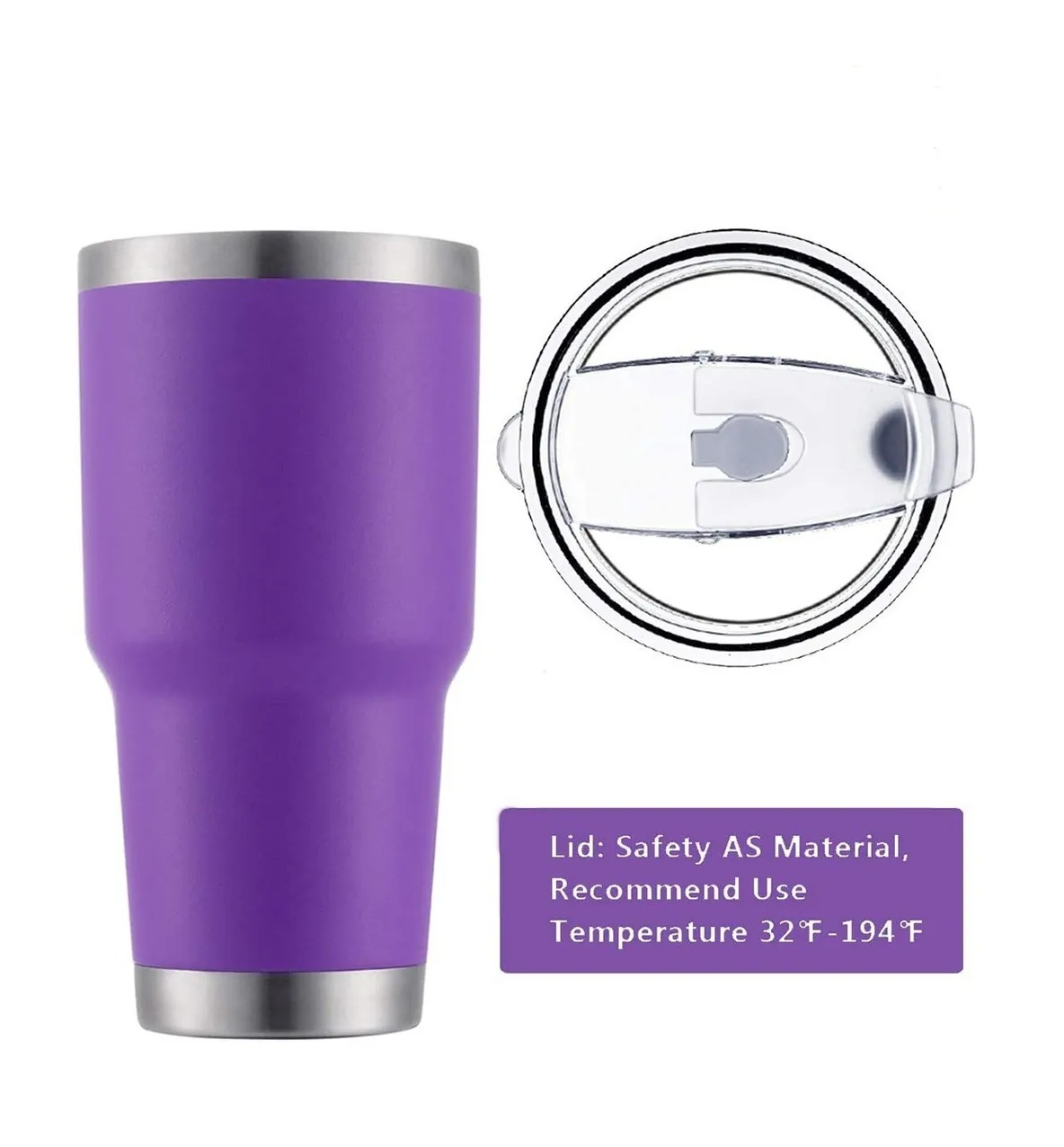 Foto 3 pulgar | Taza Térmica de Acero Inoxidable Eo Safe Imports Esi-061 color Purpura