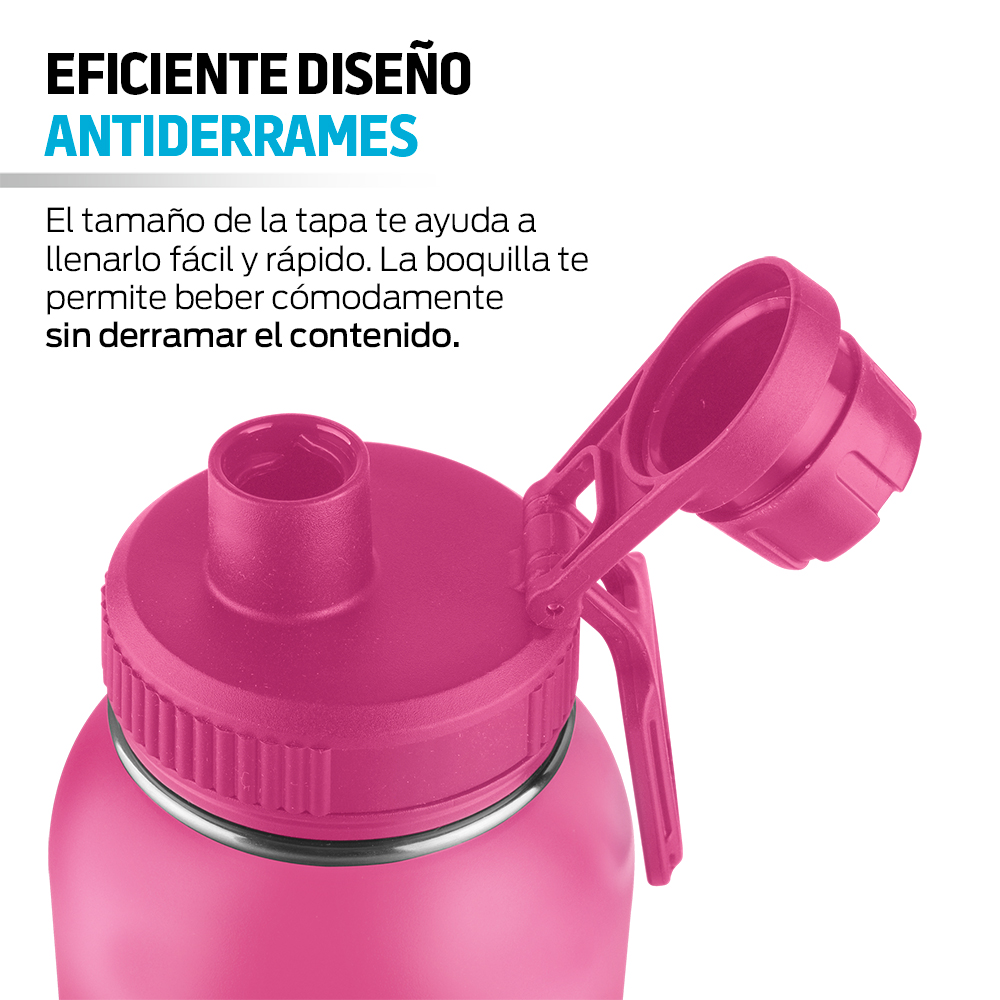 Foto 7 pulgar | Termo Acero Inoxidable para Agua Fría o Caliente 940 ml Redlemon color Rosa